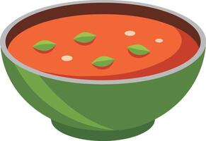 main tiré délicieux Goulache tomate soupe illustration vecteur