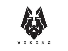 viking tête visage logo modèle vecteur