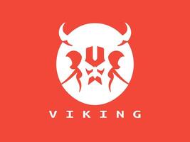 viking tête visage logo modèle vecteur