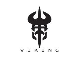 viking logo conception icône symbole vecteur illustration. Humain viking logo conception modèle.