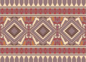 pixel traverser point traditionnel ethnique modèle paisley fleur ikat Contexte abstrait aztèque africain indonésien Indien sans couture modèle pour en tissu impression tissu robe tapis rideaux et sarong vecteur