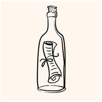 esquisser bouteille avec une Remarque avec illustration style griffonnage et ligne art vecteur