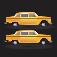 le Jaune Taxi dans Nouveau York. une simple ancien Taxi. vecteur plat visuel aide