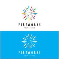 feux d'artifice logo conception avec Créatif coloré des étincelles dans moderne style.logo pour entreprise, marque, célébration, feux d'artifice, pétards vecteur