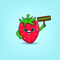 gratuit vecteur illustration de une mignonne fraise