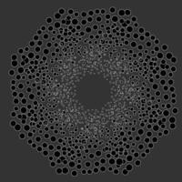 rond abstrait modèle dans le forme de noir et blanc des balles sur une gris Contexte vecteur