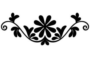 noir fleur éléments sur une blanc Contexte ancien fleurs pour texte décoration vecteur