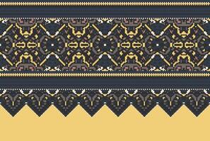 pixel traverser point traditionnel ethnique modèle paisley fleur ikat Contexte abstrait aztèque africain indonésien Indien sans couture modèle pour en tissu impression tissu robe tapis rideaux et sarong vecteur