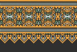 pixel traverser point traditionnel ethnique modèle paisley fleur ikat Contexte abstrait aztèque africain indonésien Indien sans couture modèle pour en tissu impression tissu robe tapis rideaux et sarong vecteur