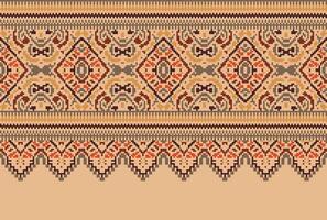 pixel traverser point traditionnel ethnique modèle paisley fleur ikat Contexte abstrait aztèque africain indonésien Indien sans couture modèle pour en tissu impression tissu robe tapis rideaux et sarong vecteur