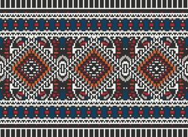 pixel traverser point traditionnel ethnique modèle paisley fleur ikat Contexte abstrait aztèque africain indonésien Indien sans couture modèle pour en tissu impression tissu robe tapis rideaux et sarong vecteur