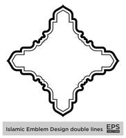 islamique déambuler conception double lignes noir accident vasculaire cérébral silhouettes conception pictogramme symbole visuel illustration vecteur