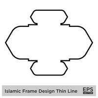 islamique Cadre conception mince ligne noir accident vasculaire cérébral silhouettes conception pictogramme symbole visuel illustration vecteur