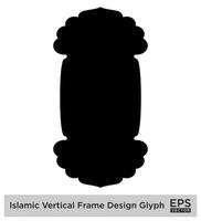 islamique verticale Cadre conception glyphe noir rempli silhouettes conception pictogramme symbole visuel illustration vecteur