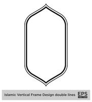 islamique verticale Cadre conception double lignes noir accident vasculaire cérébral silhouettes conception pictogramme symbole visuel illustration vecteur