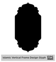 islamique verticale Cadre conception glyphe noir rempli silhouettes conception pictogramme symbole visuel illustration vecteur