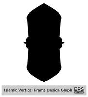 islamique verticale Cadre conception glyphe noir rempli silhouettes conception pictogramme symbole visuel illustration vecteur