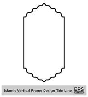 islamique verticale Cadre conception mince ligne noir accident vasculaire cérébral silhouettes conception pictogramme symbole visuel illustration vecteur