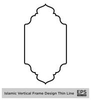 islamique verticale Cadre conception mince ligne noir accident vasculaire cérébral silhouettes conception pictogramme symbole visuel illustration vecteur