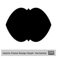 islamique Cadre conception glyphe horizontal noir rempli silhouettes conception pictogramme symbole visuel illustration vecteur