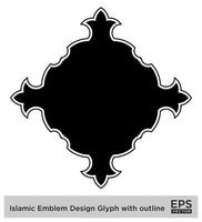 islamique déambuler conception glyphe avec contour noir rempli silhouettes conception pictogramme symbole visuel illustration vecteur