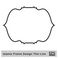 islamique Cadre conception mince ligne noir accident vasculaire cérébral silhouettes conception pictogramme symbole visuel illustration vecteur