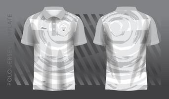 blanc et gris sublimation chemise pour polo sport Jersey modèle. de face et retour voir. vecteur