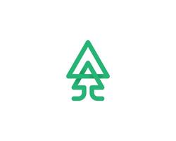 Créatif ligne vert forêt arbre logo vecteur