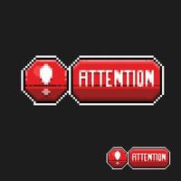 rouge attention signe dans pixel art style vecteur