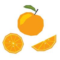 coloré coupé orange. fruit forme coloré papier carton ou papier. marrant naïve puéril appliqué. vecteur