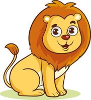 vecteur illustration de mignonne Lion dessin animé personnage sur blanc Contexte