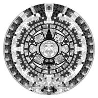 vecteur conception de aztèque calendrier, monolithique disque de le ancien mexicain, Soleil pierre de le aztèque civilisation