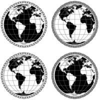 vecteur conception de planète Terre entouré par Chaînes, conception de le Terre sphère avec Chaînes