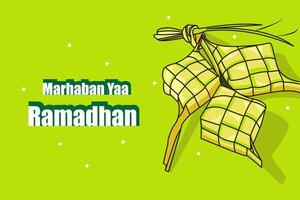 vecteur illustration de ketupat, Bienvenue ramadhan prospectus