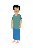 Indien village homme vue de côté personnage illustration pour animation vecteur