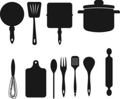 cuisine outils vecteur silhouette