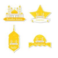 plat Ramadan badge collection vecteur