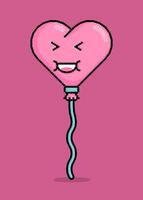 emoji dans pixel art illustration de une cœur en forme de ballon en riant tandis que fermeture ses yeux. pouvez être utilisé pour autocollants, jouet, Valentin, rencontre, invitation, t chemise, Vêtements vecteur