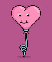emoji dans pixel art illustration de une cœur en forme de ballon souriant Cordialement et intéressé. pouvez être utilisé pour autocollants, jouet, Valentin, rencontre, invitation, t chemise, Vêtements vecteur