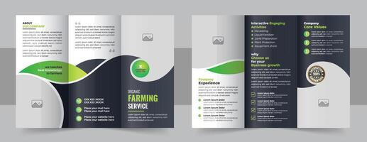 éco nourriture à trois volets brochure modèle ou biologique nourriture menu à trois volets brochure modèle vecteur