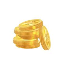 réaliste d'or pièces de monnaie pile. piles vecteur