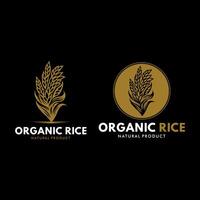 Facile et ancien biologique riz logo vecteur