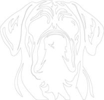 dogue de Bordeaux contour silhouette vecteur