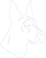 doberman pinscher contour silhouette vecteur