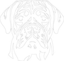 dogue de Bordeaux contour silhouette vecteur