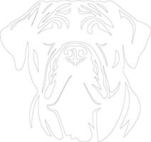 dogue de Bordeaux contour silhouette vecteur