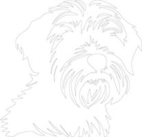 dandy Dinmont terrier contour silhouette vecteur