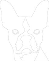 Boston terrier contour silhouette vecteur