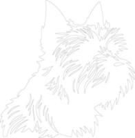 cairn terrier contour silhouette vecteur