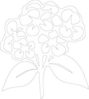 ai généré hortensia contour silhouette vecteur